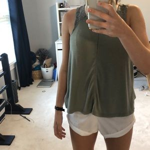green tank top